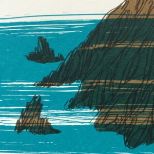 Mar Azul, Rocha Castanha / Blue Sea, Brown Rock (branco)